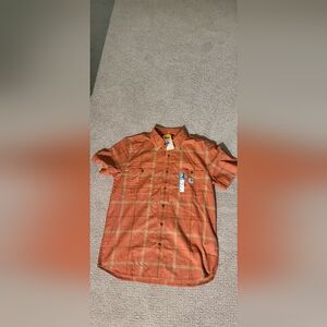 Carhartt Men's Orange Plaid Shirt